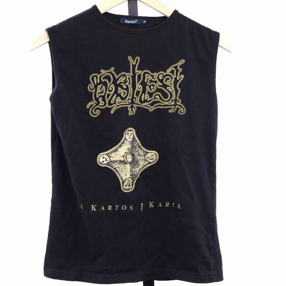 Hanes Other - Obtest Heathen Crusade Festival 2007 Shirt‎ Mens Medium Pagan Metal Lithuania